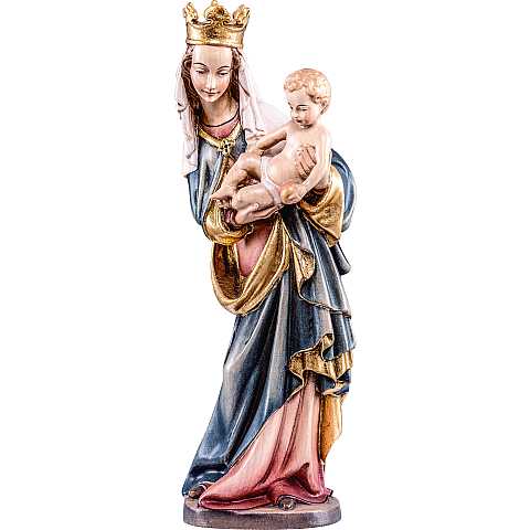 Statua della Madonna di Salisburgo in legno di tiglio, dipinta a mano, linea da 55 cm, Madonne Stile Gotico - Demetz Deur