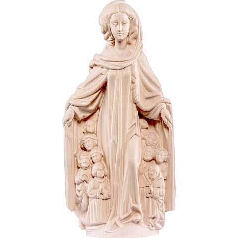 Statua della Madonna della Misericordia in legno naturale, linea da 13 cm, Madonne Gotiche - Demetz Deur