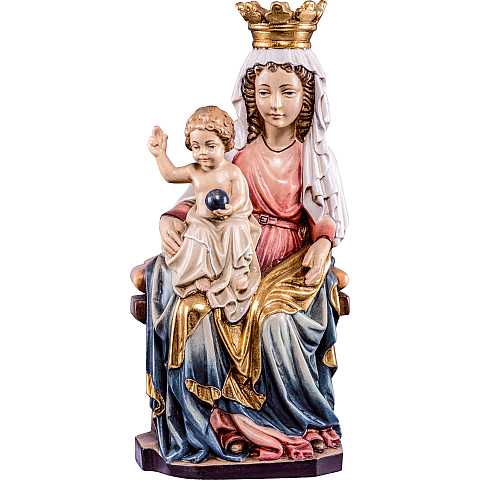 Statua della Madonna di Praga in legno di tiglio dipinto a mano, linea da 50 cm, Madonne Stile Gotico - Demetz Deur