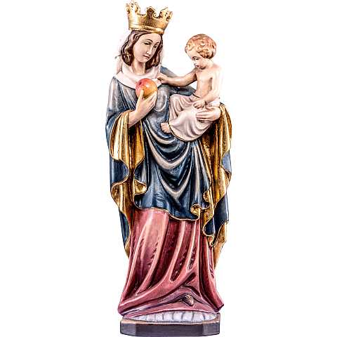 Statua della Madonna di Bressanone in legno di tiglio dipinto a mano, linea da 70 cm, Madonne Gotiche - Demetz Deur