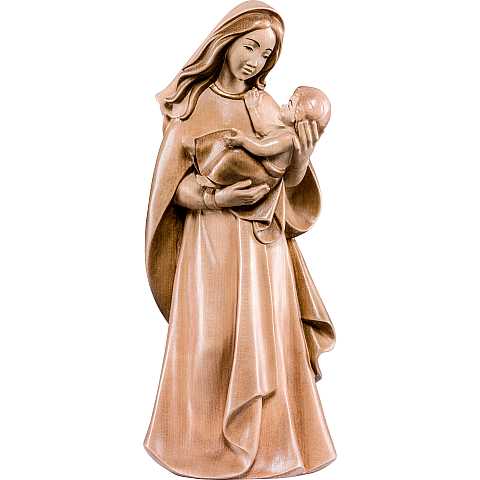 Statua della Madonna Madre della Gioventù, linea da 40 cm, in legno, 3 toni di marrone - Demetz Deur