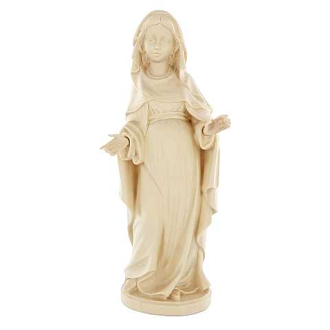 Statua della Madonna incinta in legno naturale, linea da 20 cm - Demetz Deur