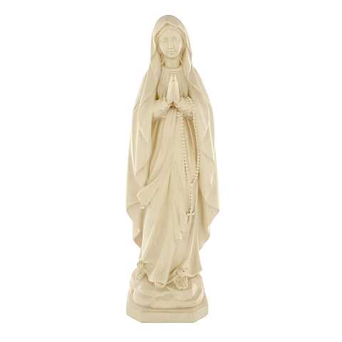 Statua della Madonna di Lourdes in legno naturale, linea da 30 cm - Demetz Deur