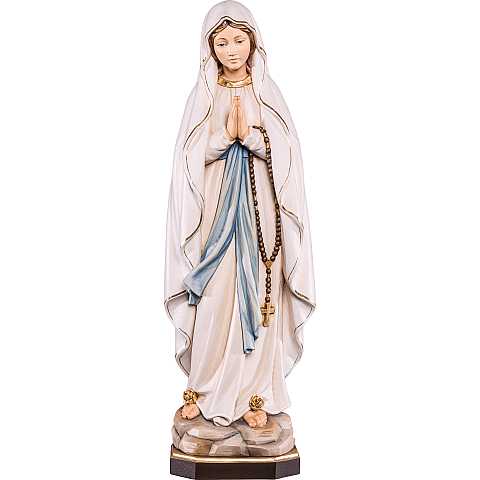 Statua della Madonna di Lourdes in legno dipinto a mano, linea da 12 cm - Demetz Deur