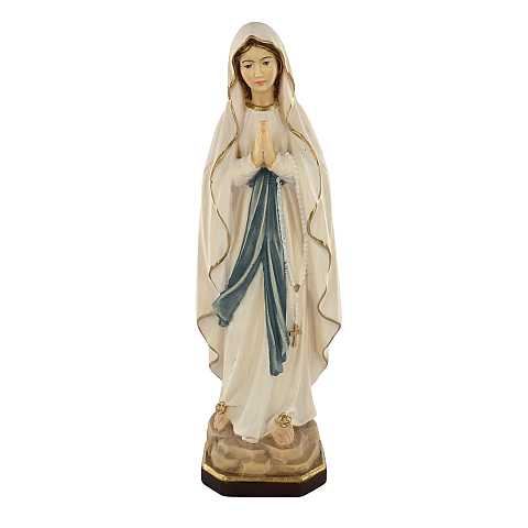 Statua della Madonna di Lourdes in legno dipinto a mano, linea da 20 cm - Demetz Deur
