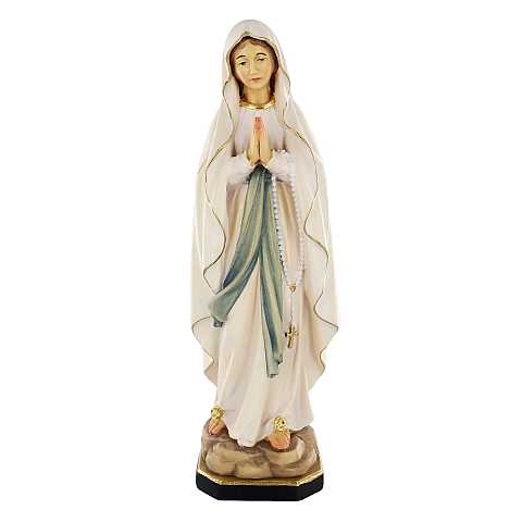 Statua della Madonna di Lourdes in legno dipinto a mano, linea da 30 cm - Demetz Deur