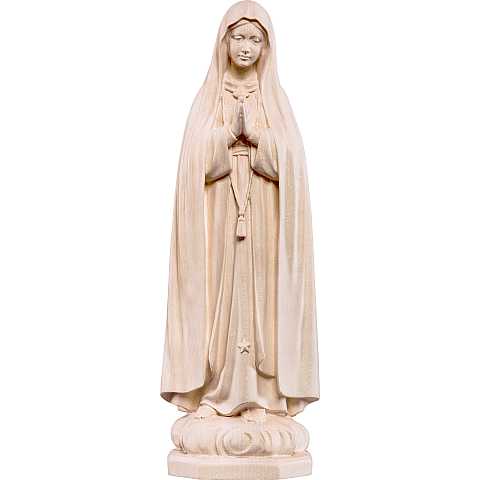 Statua della Madonna di Fátima in legno di tiglio naturale, linea da 60 cm - Demetz Deur