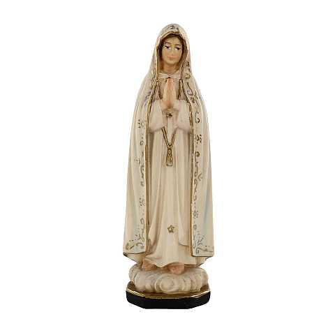 Statua della Madonna di Fátima in legno dipinto a mano, linea da 10 cm - Demetz Deur