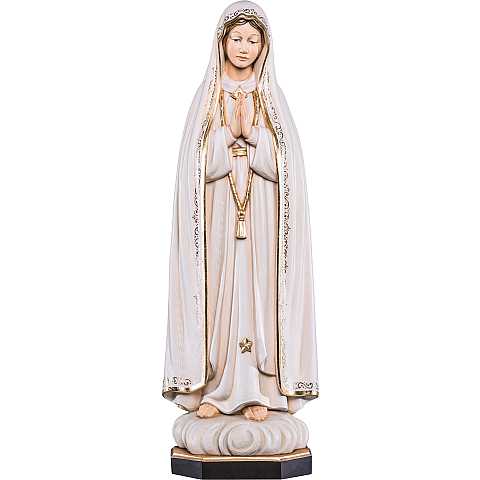 Statua della Madonna di Fátima in legno dipinto a mano, linea da 40 cm - Demetz Deur