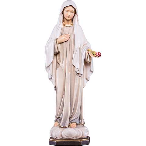 Statua della Madonna Madre della Pace in legno dipinto a mano, linea da 15 cm - Demetz Deur