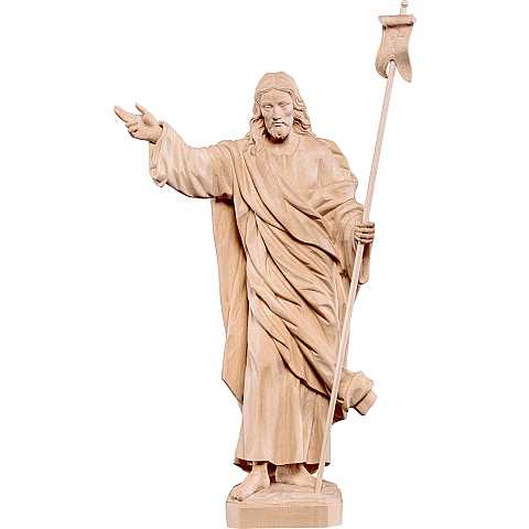 Statua di Cristo Risorto in Legno, Rifinitura Naturale, Altezza 40 Cm Circa - Demetz Deur	