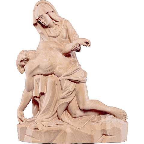 Statua della Pietà in Legno, Rifinitura Naturale, Altezza 80 Cm Circa - Demetz Deur