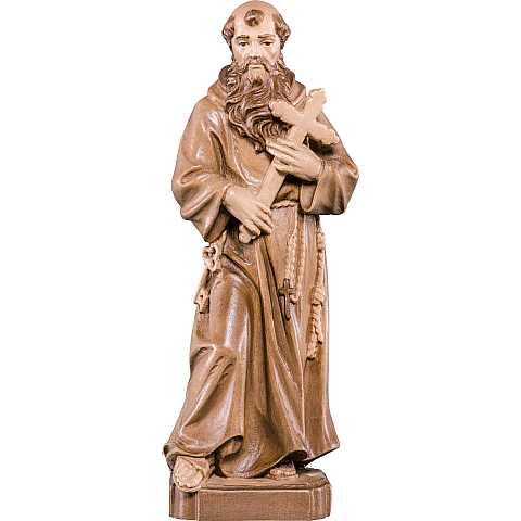 Statua di Fra Corrado in Legno, Rifinitura 3 Toni di Marrone, Altezza 15 Cm Circa - Demetz Deur