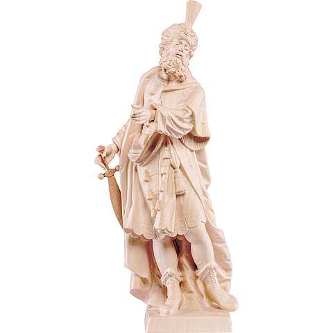 Statua di San Cosimo in Legno, Rifinitura Naturale, Altezza 30 Cm Circa - Demetz Deur