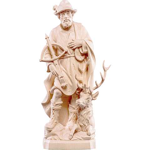 Statua di San Umberto in Legno, Rifinitura Naturale, Altezza 40 Cm Circa - Demetz Deur