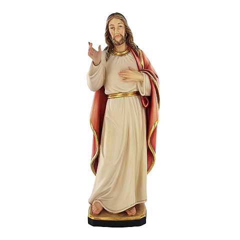 Statua di Gesù in stile classico, in legno dipinto a mano, linea da 30 cm - Demetz Deur