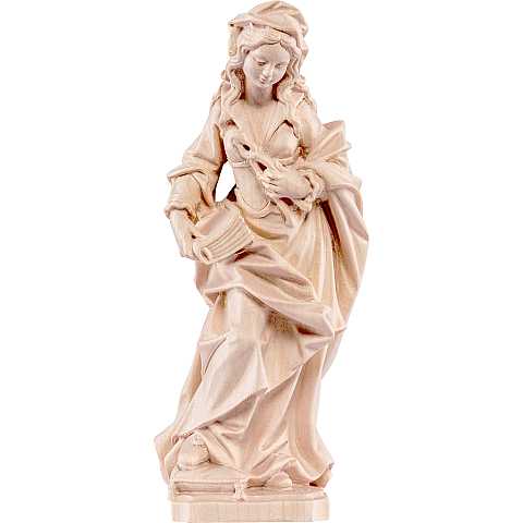 Statua di Santa Apollonia in Legno, Rifinitura Naturale, Altezza 30 Cm Circa - Demetz Deur