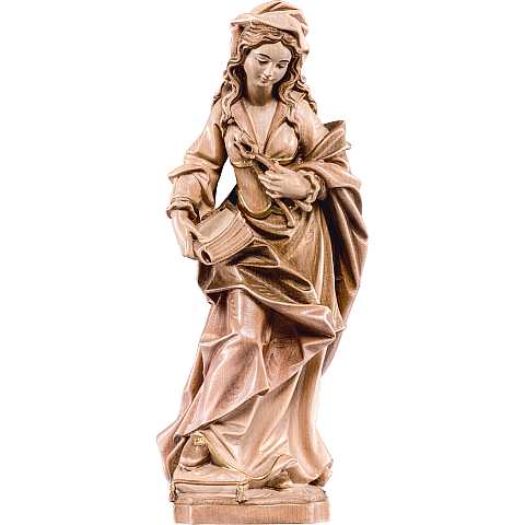 Statua di Santa Apollonia in Legno, Rifinitura 3 Toni di Marrone, Altezza 30 Cm Circa - Demetz Deur
