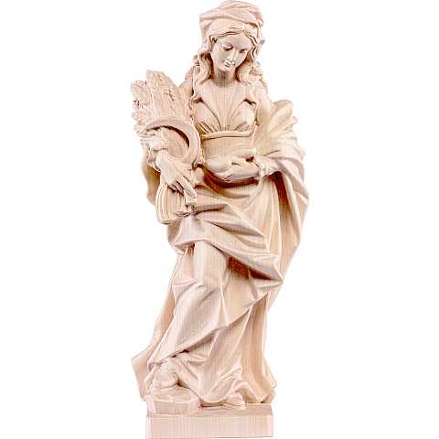 Statua di Santa Notburga in Legno, Rifinitura Naturale, Altezza 20 Cm Circa - Demetz Deur