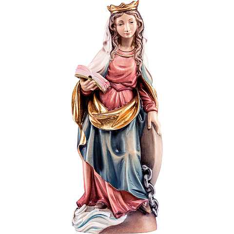 Statua di Santa Cristina in Legno Colorato Dipinto a Mano, Altezza 30 Cm Circa - Demetz Deur