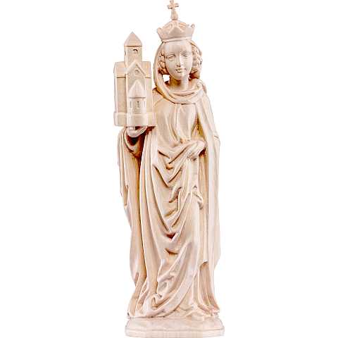 Statua di Santa Agnese in Legno, Rifinitura Naturale, Altezza 50 Cm Circa - Demetz Deur