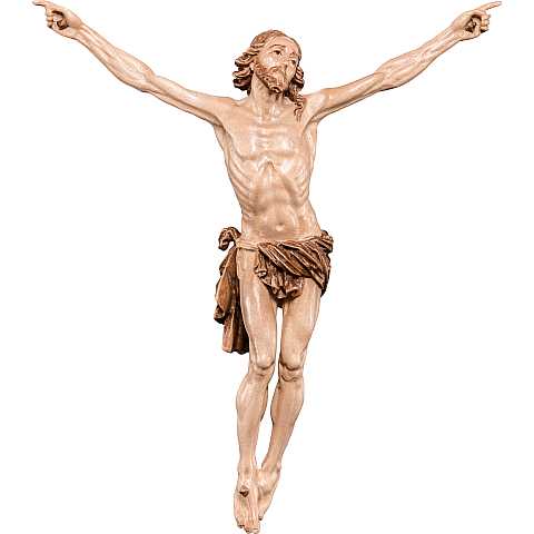 Statua Corpo di Gesù, Cristo della Passione Scolpito da Appendere a Crocifisso, Legno 3 Toni di Marrone, Altezza: 21 Cm Circa - Demetz Deur