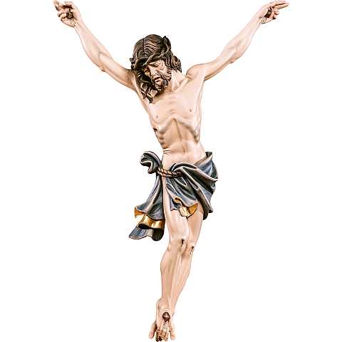Corpo del Cristo delle Alpi per Crocifisso, Legno di Tiglio, Rifinitura: Legno Dipinto a Mano, Altezza: 25 Cm Circa - Demetz Deur
