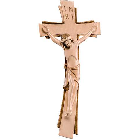 Crocifisso Sinai, Legno in 3 Toni di Marrone, Altezza Corpo Gesù: 40 Cm - Demetz Deur