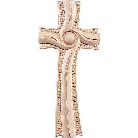 Croce della Luce, Crocifisso Contemporaneo Stile Moderno da Muro, Legno Naturale, Altezza: 35 Cm - Demetz Deur