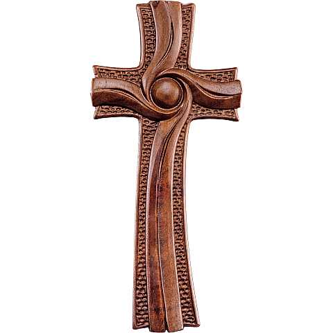 Croce della Luce, Crocifisso Contemporaneo Stile Moderno da Muro, Legno di Noce al Naturale, Altezza: 26 Cm - Demetz Deur