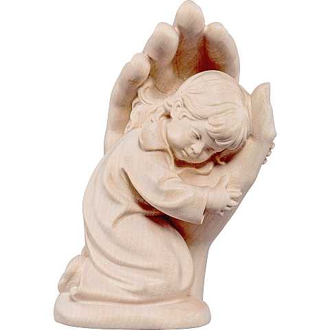 Statuetta della Mano Protettrice con Bambina, da Appoggio, Legno Naturale, Lunghezza 14 Cm - Demetz Deur