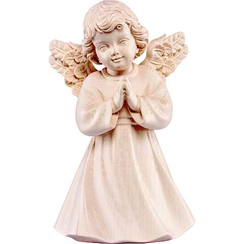 Statua dell'angioletto che prega, linea da 28 cm, in legno naturale, collezione Angeli Sissi - Demetz Deur