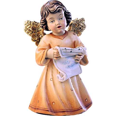 Statua dell'angioletto che canta, linea da 28 cm, in legno dipinto a mano, collezione Angeli Sissi - Demetz Deur