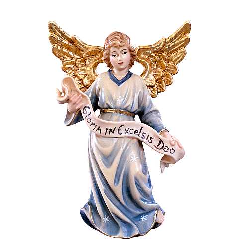 Angelo, Statuina per Presepe Tradizionale Tirolese ''Heimatkrippe'', Legno Colorato Dipinto a Mano, Linea da 18 Cm - Demetz Deur