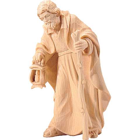 Giuseppe per Presepe ''Rives Krippe'', Statuina in Legno Naturale, Adatta a Presepe Linea 15 Cm - Demetz Deur