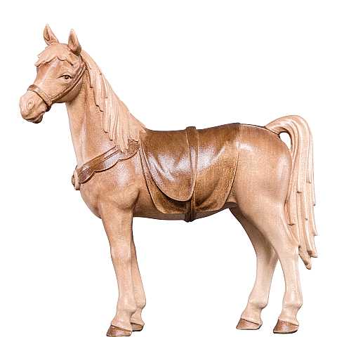 Cavallo, Statuina Artigianale Presepe Artis, Legno in 3 Toni di Marrone, Linea da 20 Cm - Demetz Deur