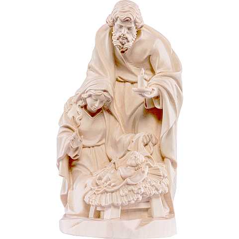 Statua Natività: Gesù, Giuseppe e Maria, linea da 70 cm, in legno naturale, serie Avvento - Demetz Deur