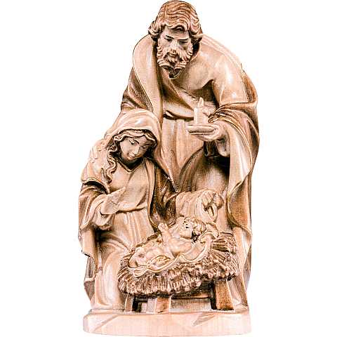 Statua Natività: Gesù, Giuseppe e Maria in legno, 3 toni di marrone, linea da 25 cm, serie Avvento - Demetz Deur