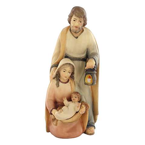 Statuina Natività: Gesù, Giuseppe e Maria, linea da 10 cm, in legno dipinto con colori a olio, serie Noèl - Demetz Deur