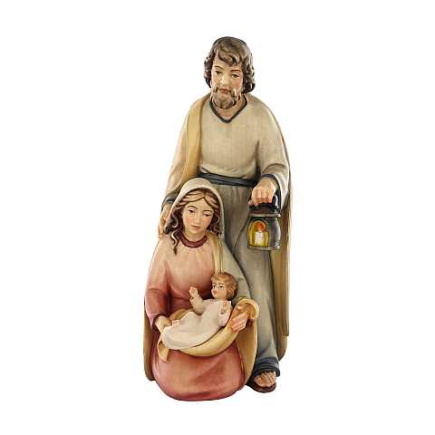 Statuina Natività: Gesù, Giuseppe e Maria, linea da 20 cm, in legno dipinto con colori a olio, serie Noèl - Demetz Deur