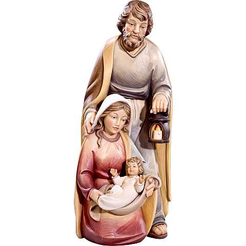 Statua Natività: Gesù, Giuseppe e Maria, linea da 30 cm, in legno dipinto con colori a olio, serie Noèl - Demetz Deur