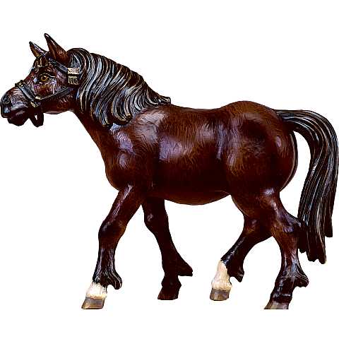 Statua del Cavallo Morello, Statuina Cavallo, Legno Colorato Dipinto a Mano, Lunghezza: 7 Cm - Demetz Deur