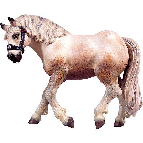 Statua del Cavallo Bianco, Statuina Cavallo, Legno Dipinto a Mano, Lunghezza: 18 Cm - Demetz Deur