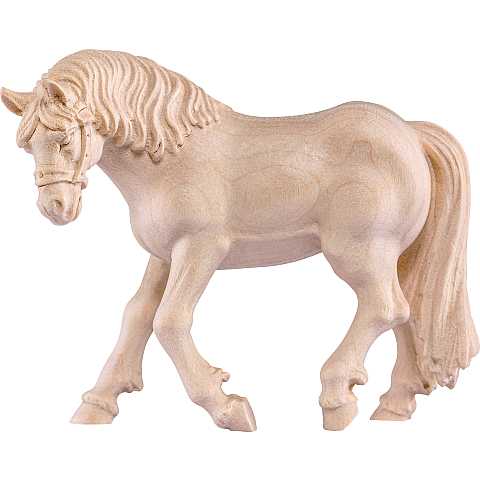 Statua del Cavallo Haflinger, Statuina Cavallo, Legno Naturale, Lunghezza: 25 Cm - Demetz Deur