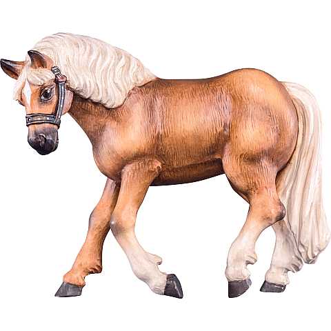 Statua del Cavallo Haflinger, Statuina Cavallo, Legno Dipinto a Mano, Lunghezza: 11 Cm - Demetz Deur