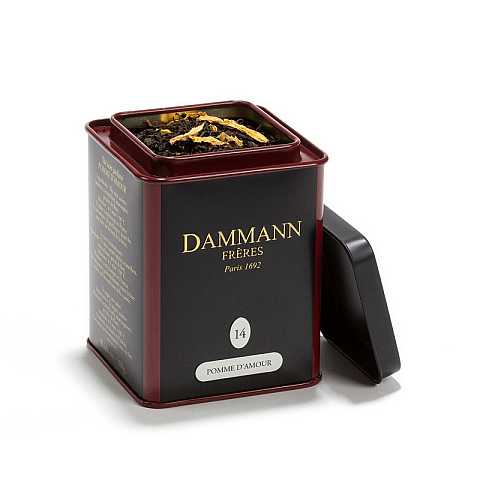 Dammann Pomme d'Amour N° 14 - Tè nero con pezzetti di mele e petali di Helianthus, 100 grammi, Dammann Frères