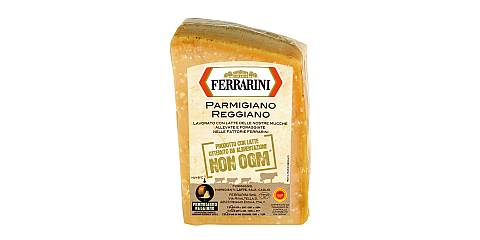 Ferrarini Parmigiano Reggiano DOP, Pezzo di Parmigiano Reggiano Sottovuoto Stagionato Almeno 15 Mesi da Filiera Controllata Certificata, Peso Variabile da 1 a 1,2 Kg