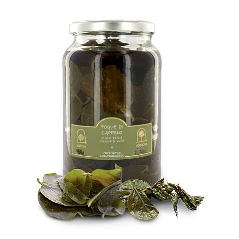 Foglie di cappero in olio extravergine d'oliva - vaso vetro 900g