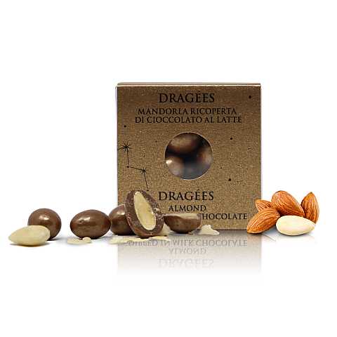T'a Milano Dragées con mandorla ricoperta di cioccolato al latte 36% color bronzo, Linea Stardust - 120g
