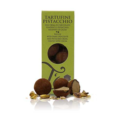 T'a Milano Tartufini al pistacchio, con cioccolato fondente e ripieno cremoso al pistacchio - 130g